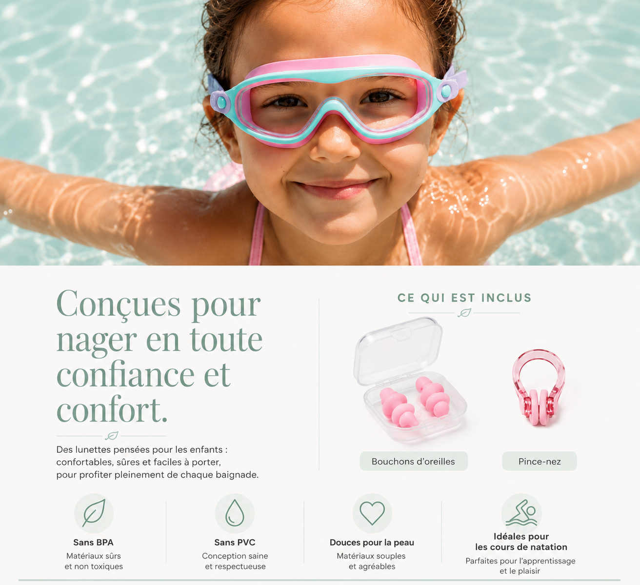 Lunettes de piscine enfant Nereya|